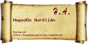 Hegedűs Aurélián névjegykártya